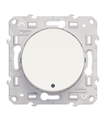 Poussoir lumineux Odace Schneider, Blanc,10 A, à griffes, LED bleu 0,15 mA