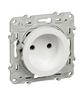 Odace, prise de courant 2P Blanc connexion rapide