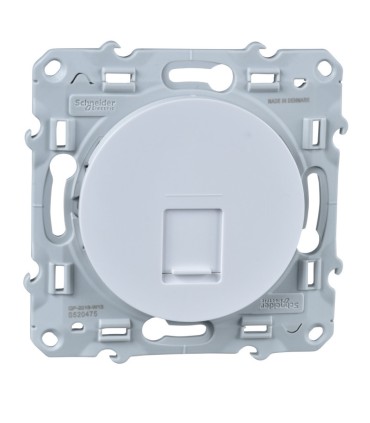 Prise RJ45 Odace Schneider grade 3 (multimédia) cat. 6A STP (longue distance) Blanc