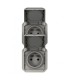 Prise de courant 2x2P+T verticale Plexo composable gris / Legrand