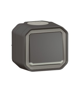 Interrupteur ou va-et-vient lumineux10AX 250V Plexo complet saillie anthracite / Legrand