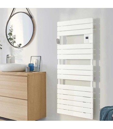 Adelis Radiateur sèche-serviettes connectable avec soufflerie 1000 + 1000W Blanc Carat