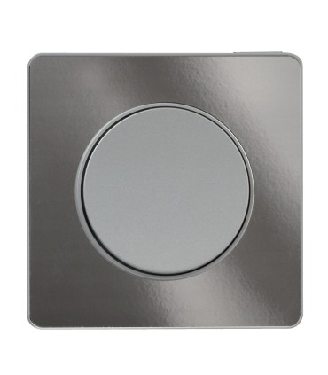 Plaque Alu Brillant Fumé Odace Touch 1 Poste avec liseré Alu