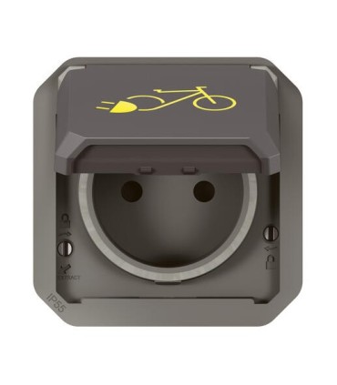 Prise de courant Plexo pour recharge 2 roues électriques composable anthracite / Legrand