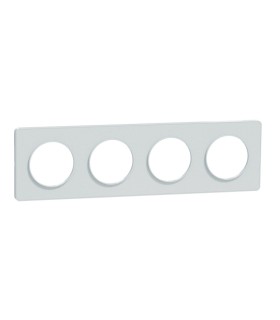 Plaque Blanc Recyclé Odace Touch,  4 postes horiz. ou vert. entraxe 71mm