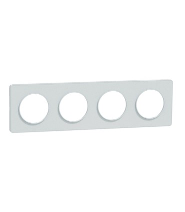 Plaque Blanc Recyclé Odace Touch,  4 postes horiz. ou vert. entraxe 71mm