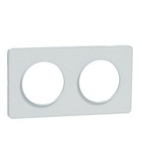 Plaque Blanc Recyclé Odace Touch, 2 postes horiz. ou vert. entraxe 71mm