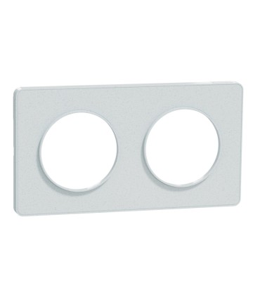 Plaque Blanc Recyclé Odace Touch, 2 postes horiz. ou vert. entraxe 71mm