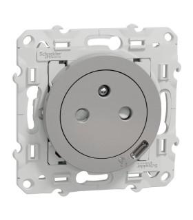 Prise affleurante + usb C10.5W Odace aluminium