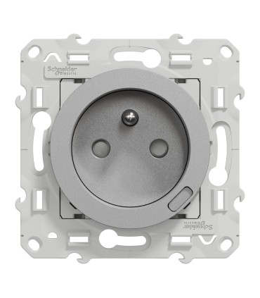 Prise affleurante + usb C10.5W Odace aluminium