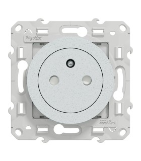 Prise de courant 2P+T affleurante Odace- blanc Recyclé - connexion rapide