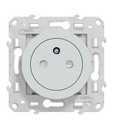 Prise de courant 2P+T affleurante Odace- blanc Recyclé - connexion rapide
