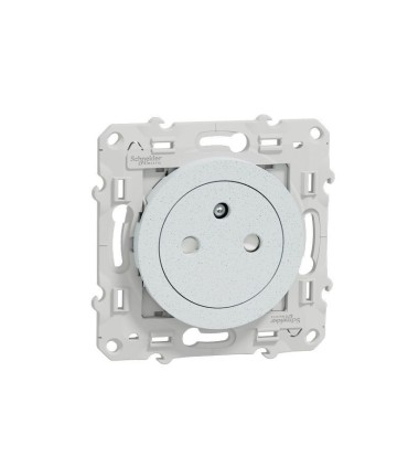 Prise de courant 2P+T affleurante Odace- blanc Recyclé - connexion rapide