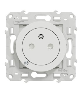 Prise de courant 2P+T affleurante Odace - connexion rapide, Antibacterien