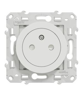 Lot de 100 prises de courant 2P+T Affleurante Odace - Blanc