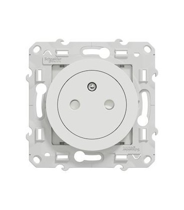 Lot de 100 prises de courant 2P+T Affleurante Odace - Blanc