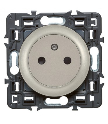 Prise de courant 2 pôles + terre Céliane Surface couleur Titane