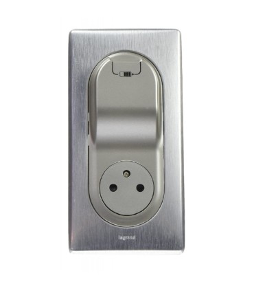 Prise Céliane Surface + chargeur USB Alu avec plaque + boite à encastrer