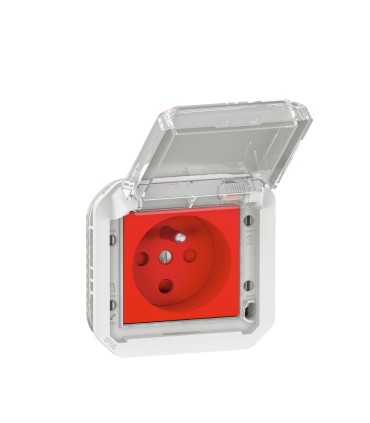 Prise de courant 2P+T à détrompage Plexo composable blanc / Legrand