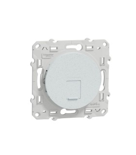 Prise RJ45 Blanc Recyclé Odace grade 1 (tél + informatique) cat. 6 UTP