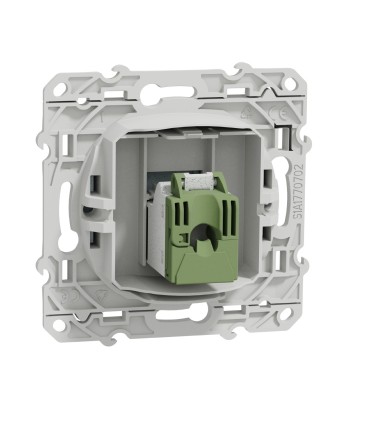 Prise RJ45 Blanc Recyclé Odace grade 1 (tél + informatique) cat. 6 UTP