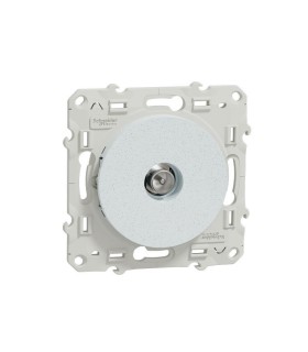 Prise TV simple ODACE blanche Recyclé fixation par vis