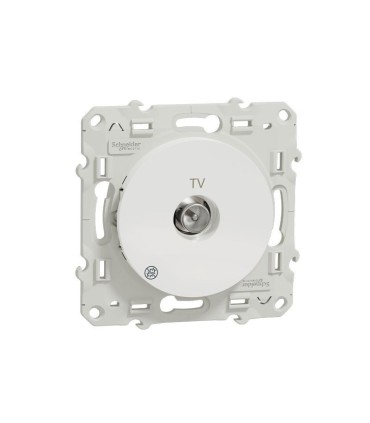 Prise TV simple Odace,traitement Antibacterien, fixation par vis