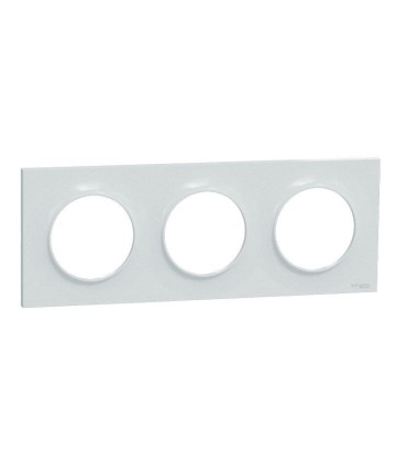 Odace Styl, plaque Blanc Recyclé 3 postes horizontaux ou verticaux entraxe 71mm