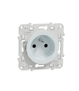 Prise de courant 2P+T blanc Recyclé, Odace connexion rapide