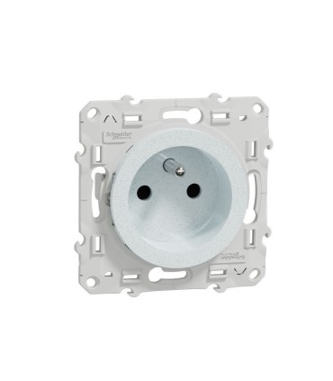 Prise de courant 2P+T blanc Recyclé, Odace connexion rapide
