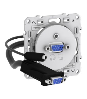 Prise audio vidéo VGA ODACE HD15 Femelle MINI J BLANC