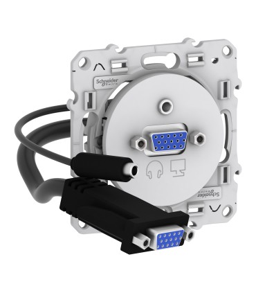 Prise audio vidéo VGA ODACE HD15 Femelle MINI J BLANC