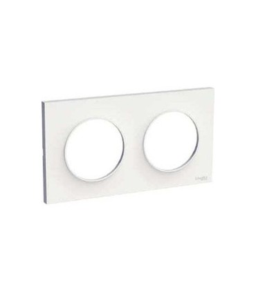 Plaque Odace Styl  2 Postes entraxe 71mm Blanc Brillant