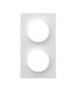 Plaque Odace Styl  2 Postes entraxe 71mm Blanc Brillant