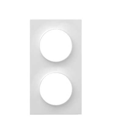 Plaque Odace Styl  2 Postes entraxe 71mm Blanc Brillant