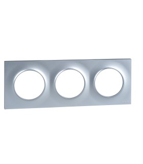 Plaque Odace Styl 3 Postes entraxe 71 mm  Alu