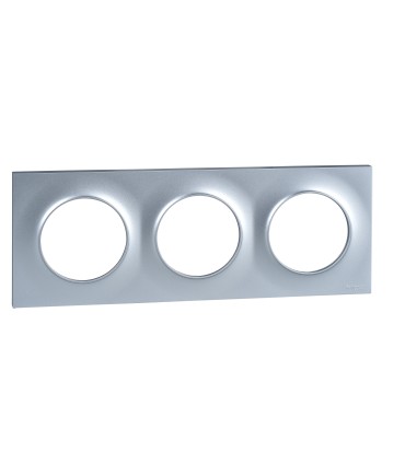 Plaque Odace Styl 3 Postes entraxe 71 mm  Alu