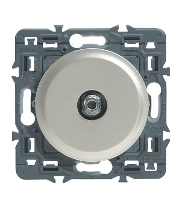 Prise TV simple type F à visser Céliane Titane