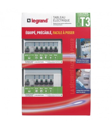 Tableau électrique DRIVIA LEGRAND équipé spécial pour logement T3