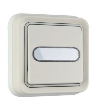 Poussoir NO + NF lumineux Prog Plexo complet encastré blanc - 10 A / Legrand