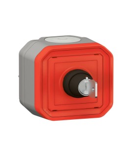 Commande étanche à clé arrêt - réarmement désenfumage Plexo complet saillie