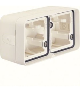 Boîte double postes Cubyko Horizontale composable, 4 entrées - IP55 - Blanc