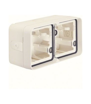 Boîte double postes Cubyko Horizontale composable, 4 entrées - IP55 - Blanc