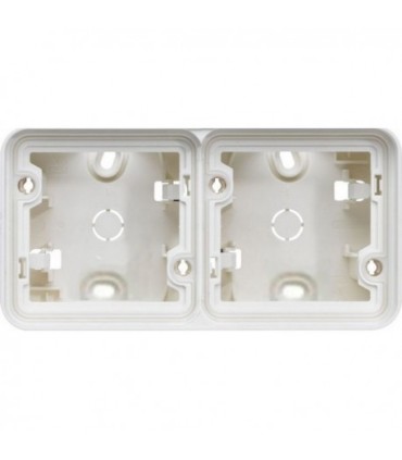 Boîte double postes Cubyko Horizontale composable, 4 entrées - IP55 - Blanc