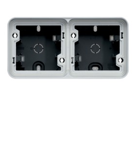 Boîte double Cubyko horizontale composable  IP55 gris