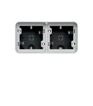 Boîte double Cubyko horizontale composable  IP55 gris