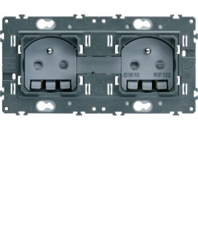 Double Prise de courant Hager Gallery 2P+T