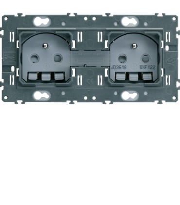 Double Prise de courant Hager Gallery 2P+T