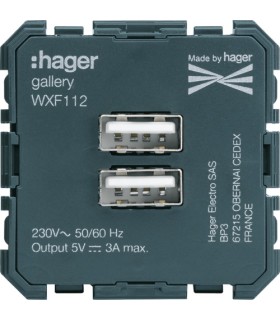 Double Chargeur USB Hager Gallery Type A
