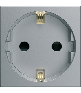 Prise de courant Schuko gallery 2P+T titane / Hager